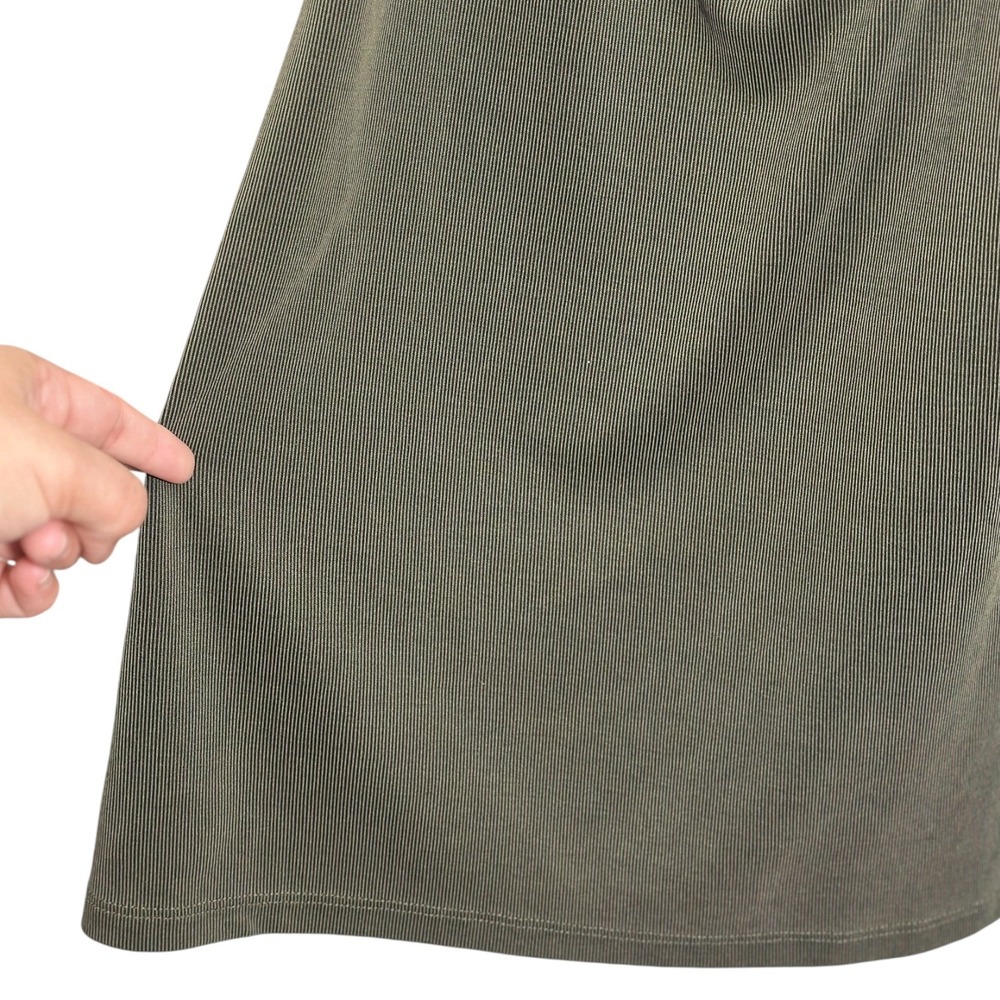 Aeropostale Solid Drapey Square-Neck Slip Dress Olive Green Ribbed Womens Size S - Picture 6 of 8